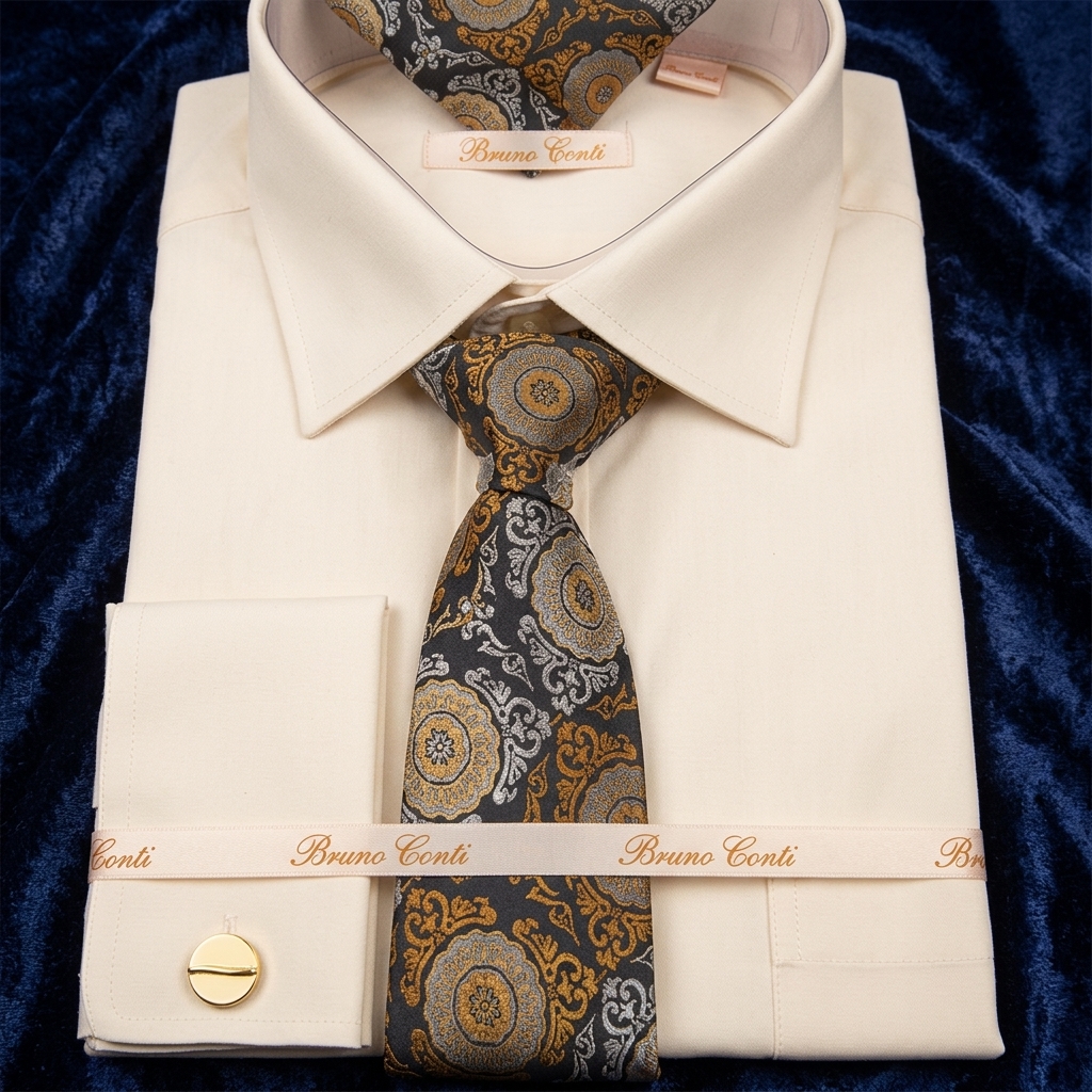 Cream Dress Shirt Set