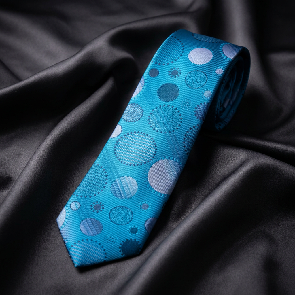 Teal Blue Watercolor Necktie