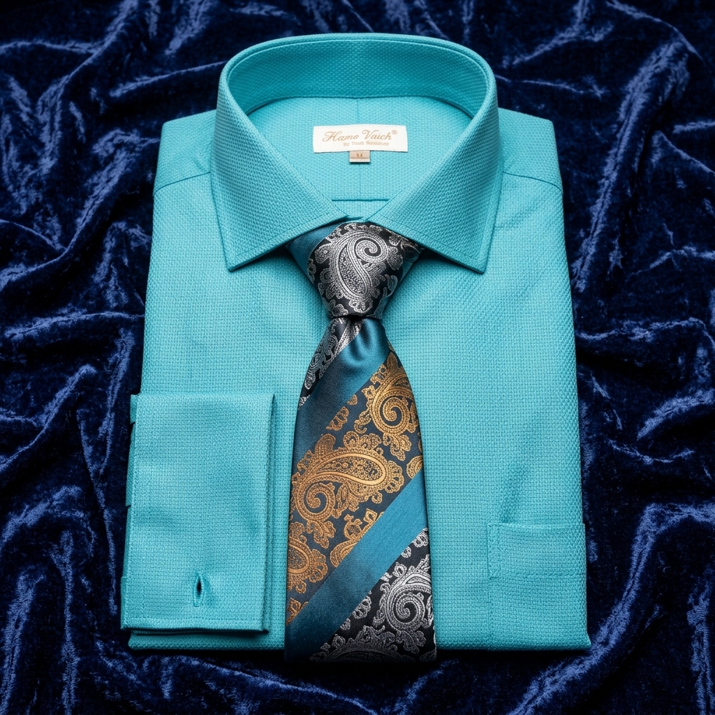 Turquoise Dress Shirt Set