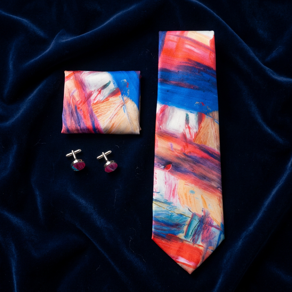 Abstract Art Print Necktie Set