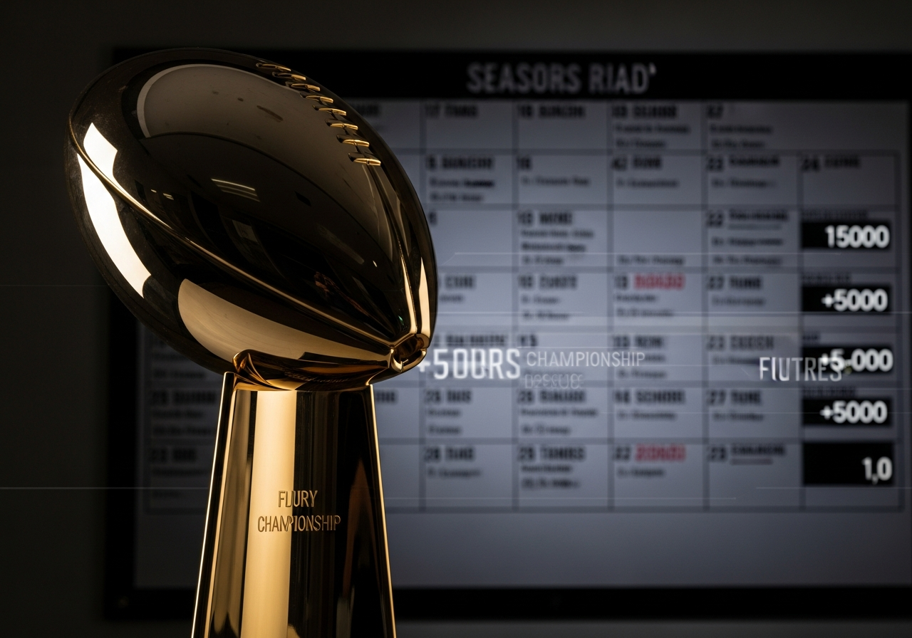 Championship trophy with season schedule