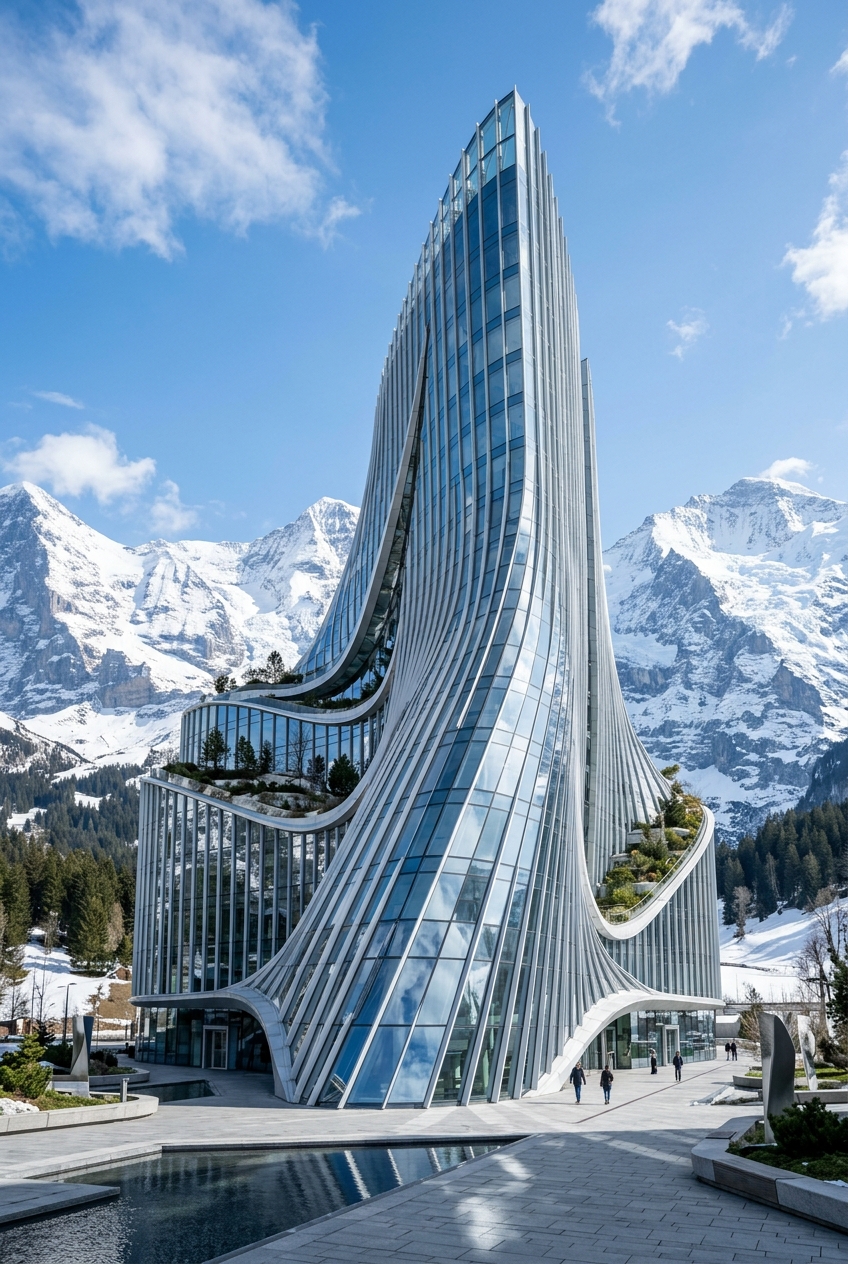 Alpes suisses — architecture futuriste