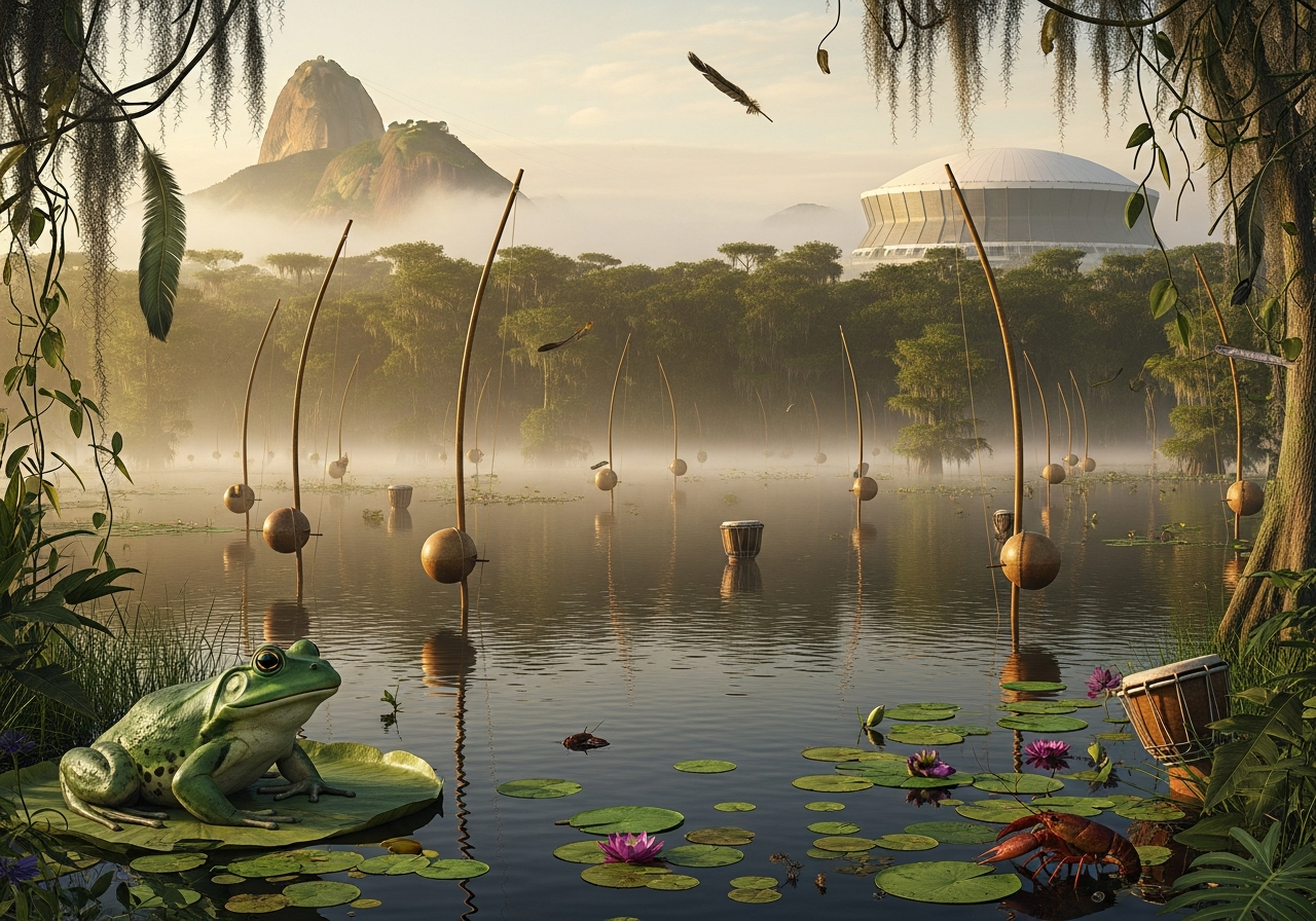 Ancient Frog Guardian - Rio meets New Orleans with Kapoeira Instruments
