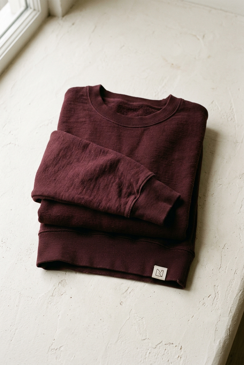 Loopback Crewneck — Oxblood