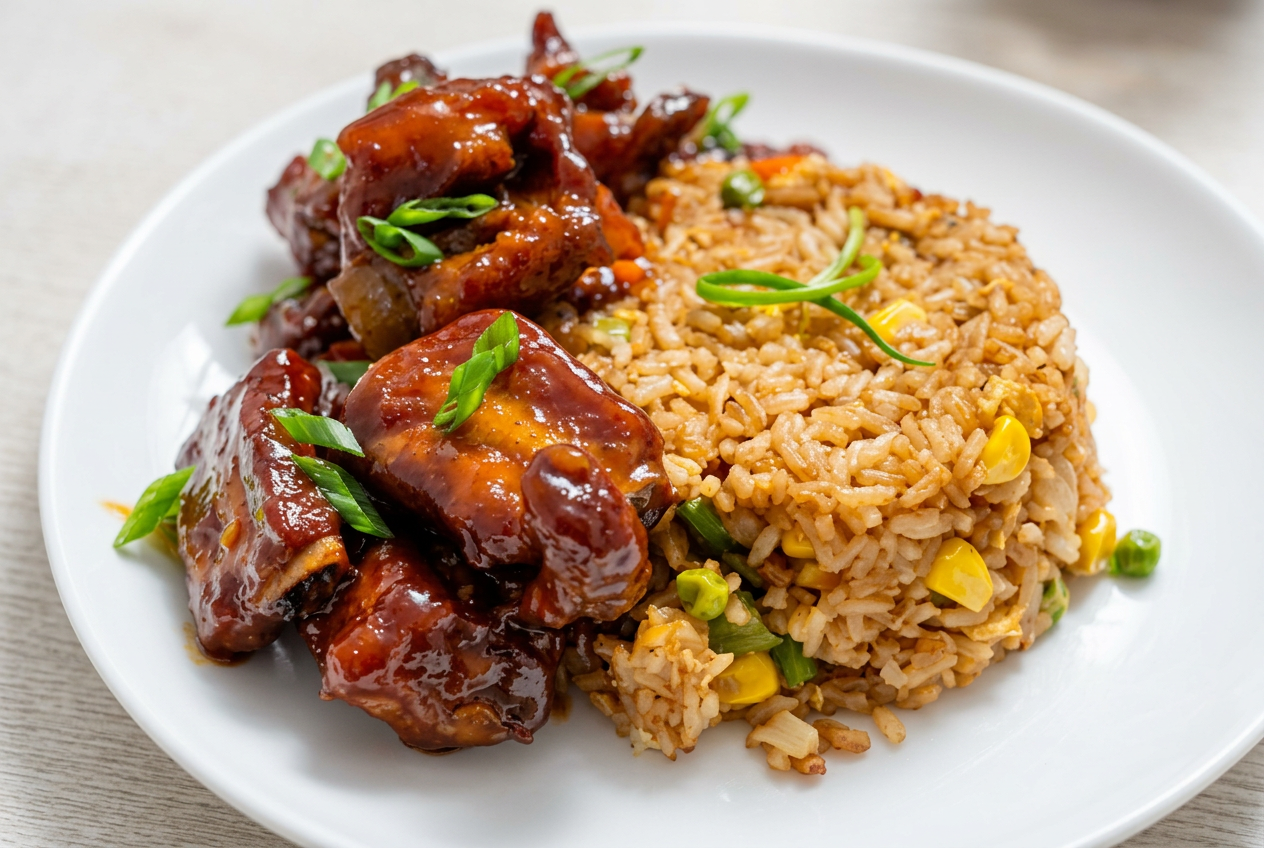 Honey BBQ Ribs & Fried Rice