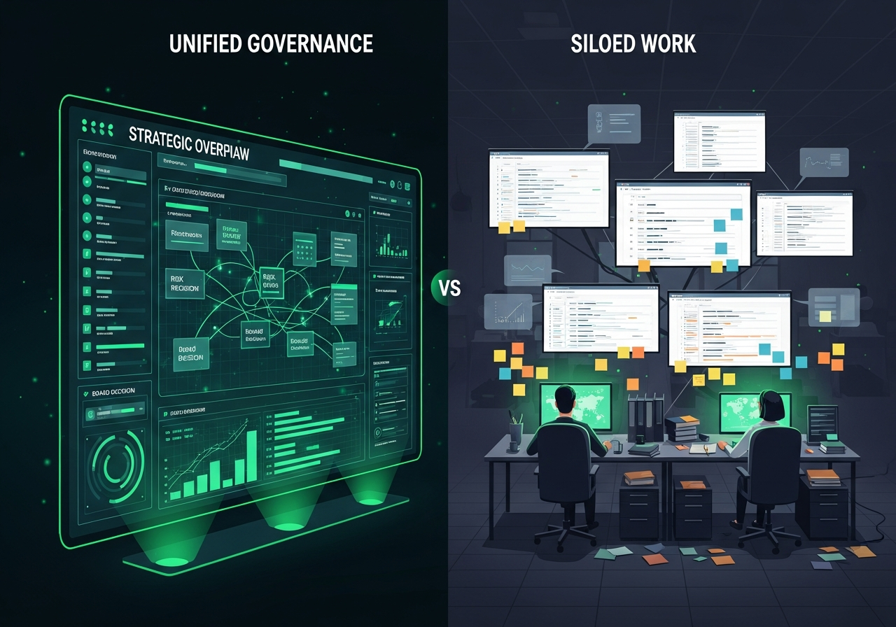 Simplif-i vs. Monday.com vs. Asana: Governance Link vs. Task Lists