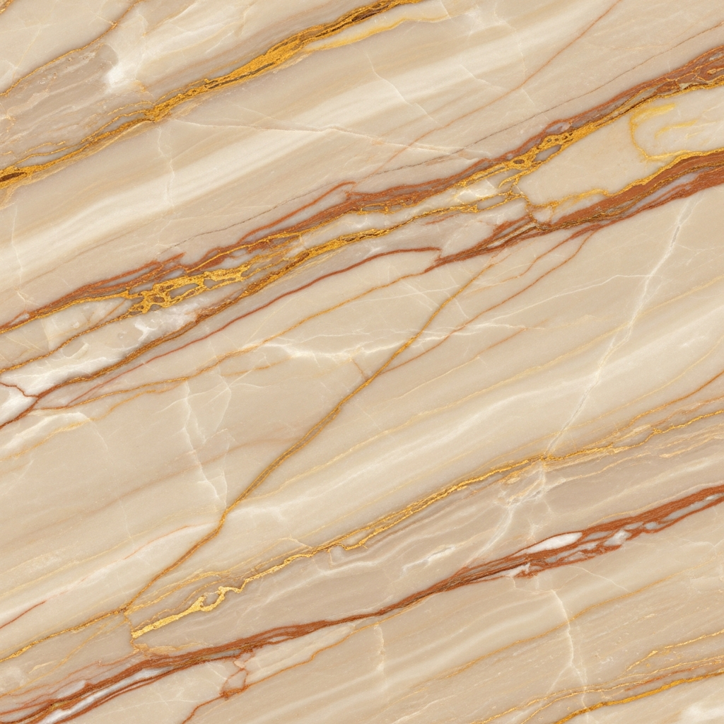 Premium beige marble slab with elegant gold veining
