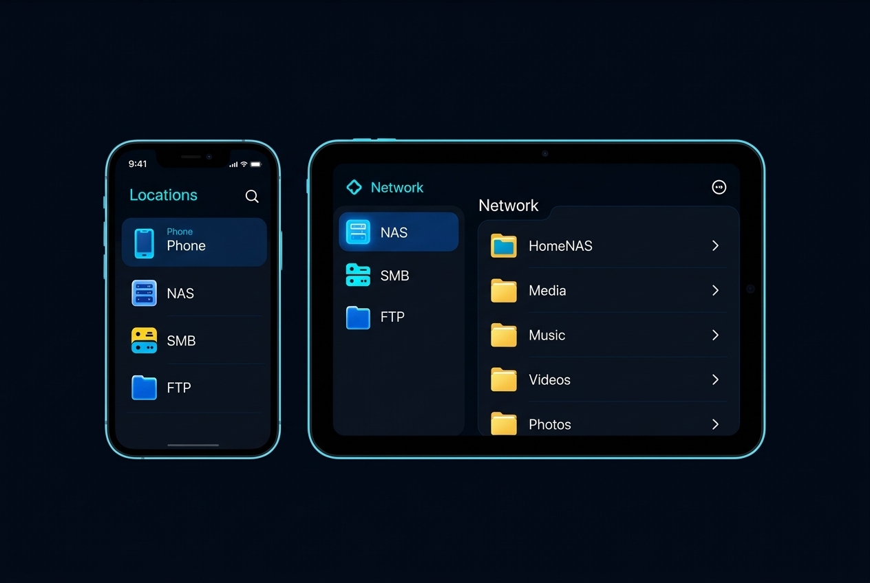 Explordio storage locations on phone and tablet