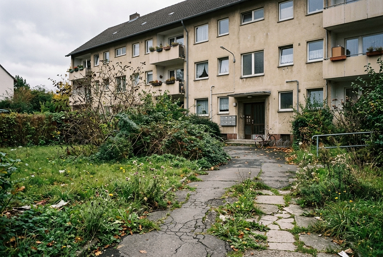Objektpflege Wohnanlage – Vorher