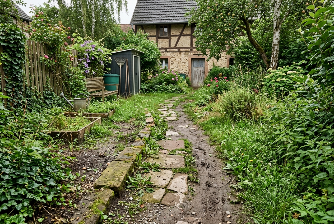 Wege- & Gartenpfad – Vorher