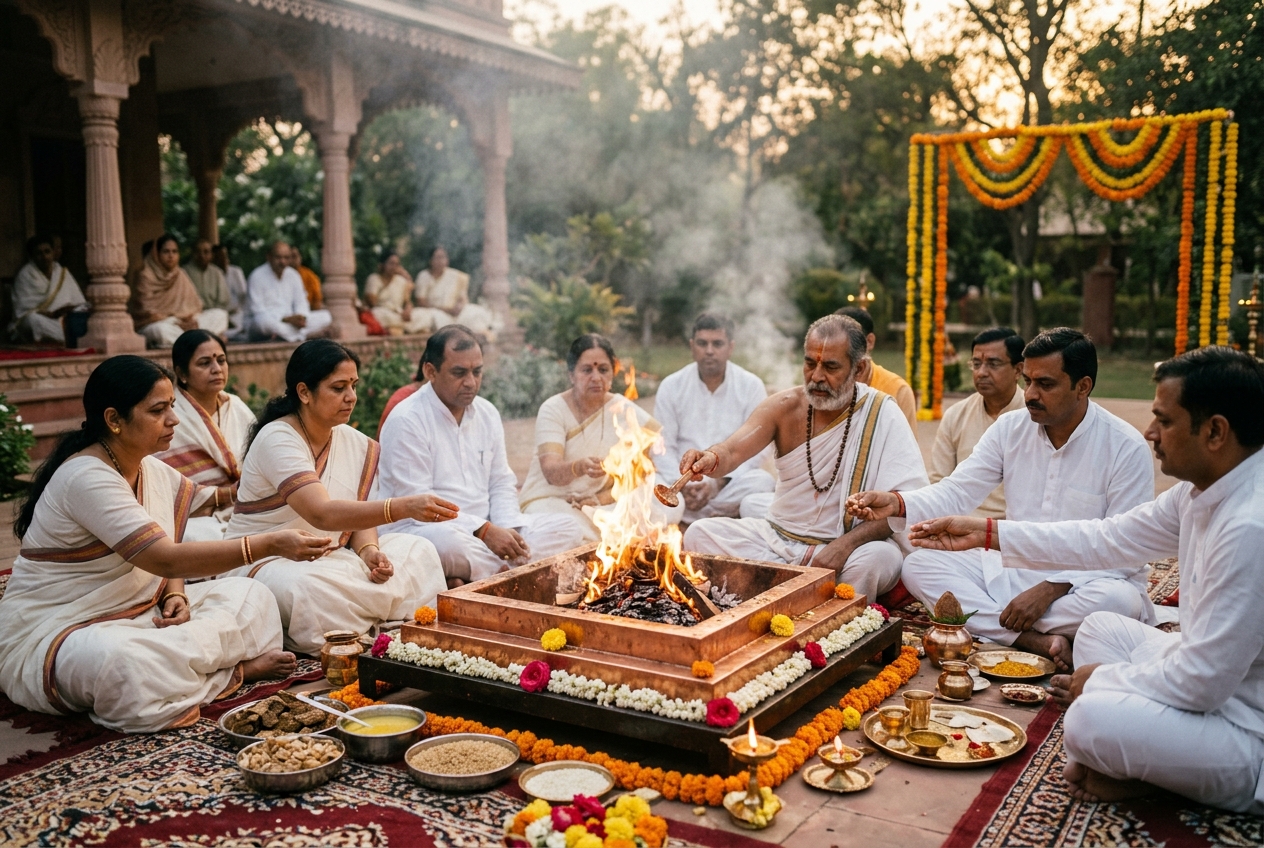 Arya Samaj havan yajna ceremony