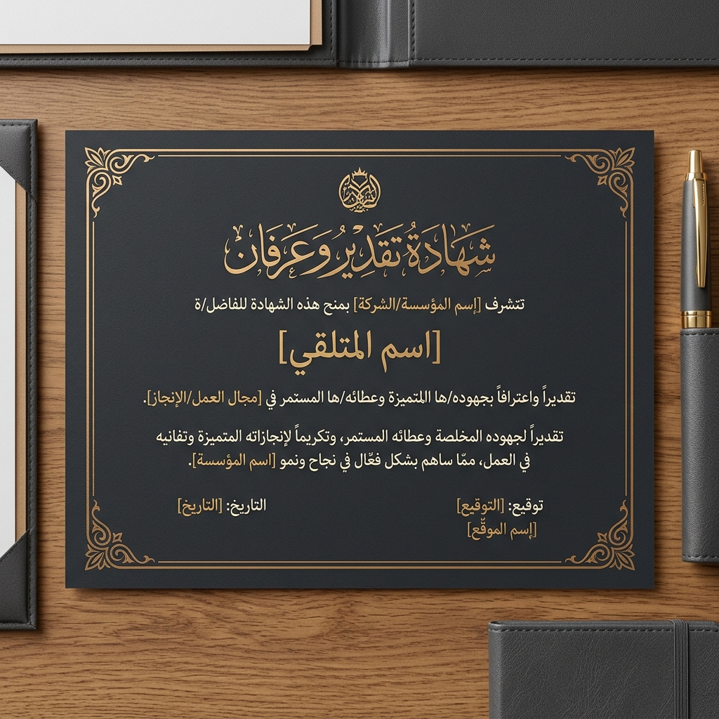 شهادة تقدير