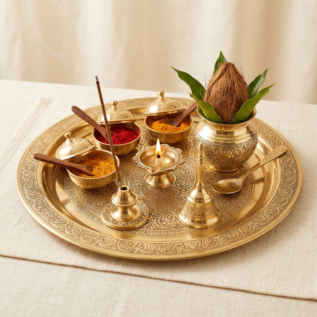 Brass Pooja Thali Set