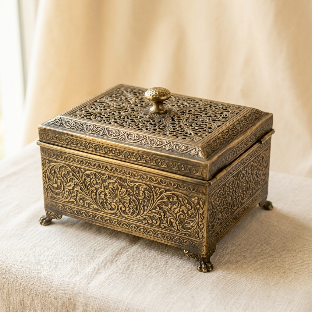 Ornate Brass Gift Box