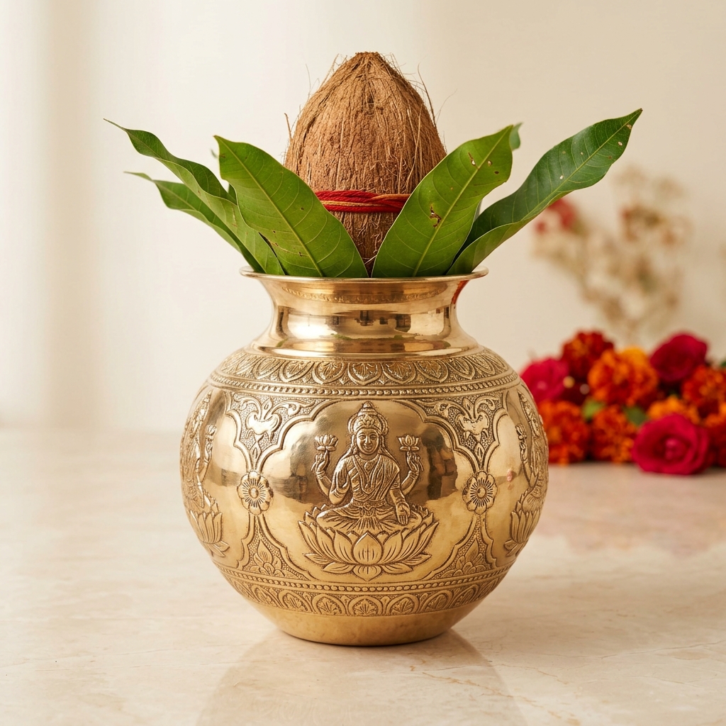 Ashtalakshmi Brass Kalash (Big Size)