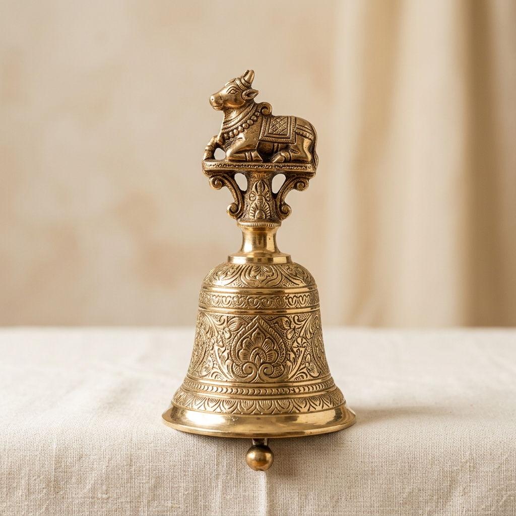 Engraved Brass Temple Bell