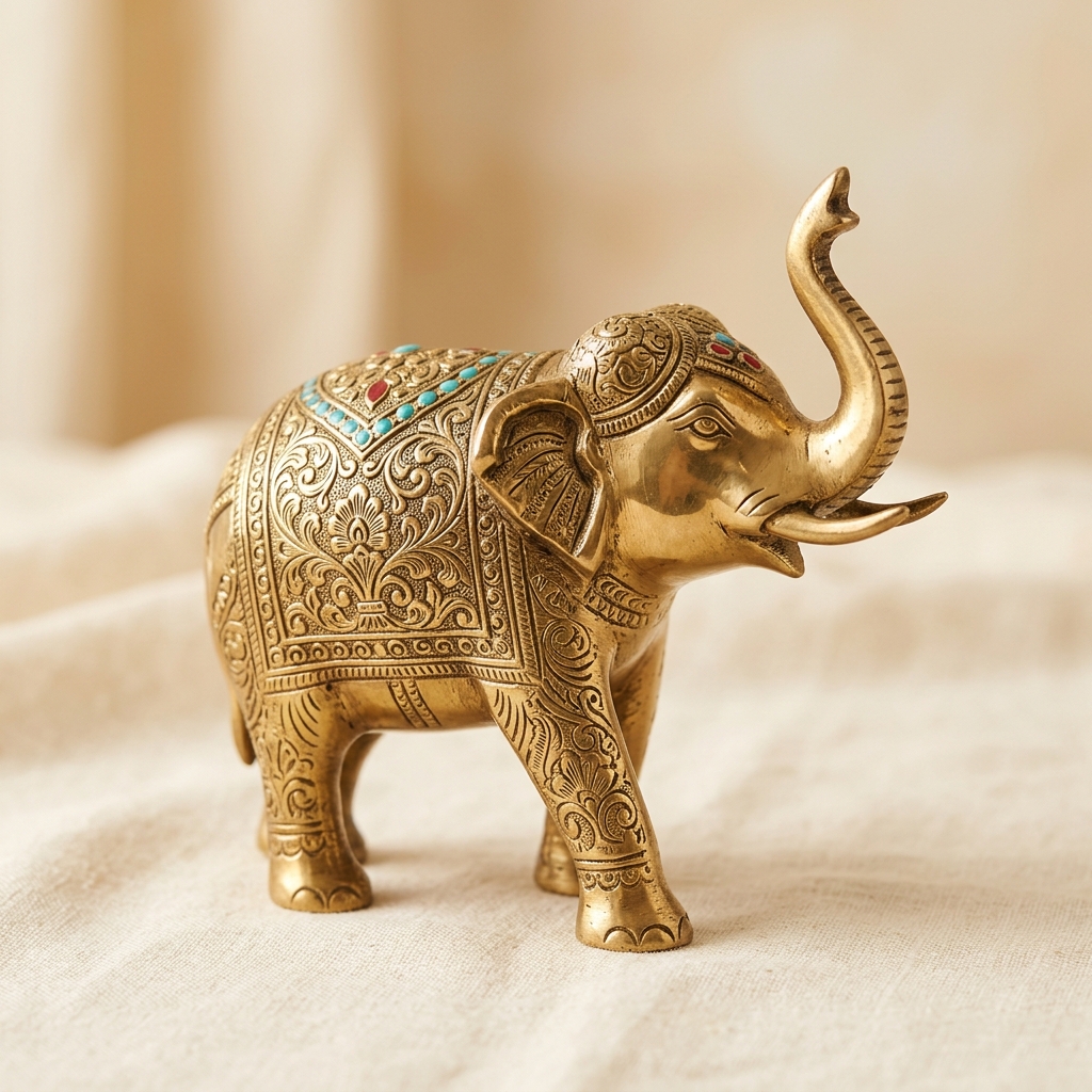 Brass Elephant Figurine