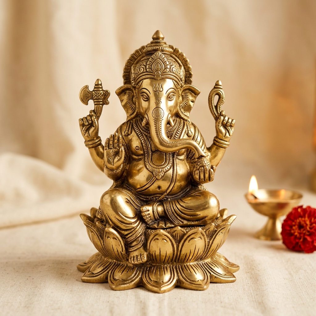 Brass Lord Ganesha Idol