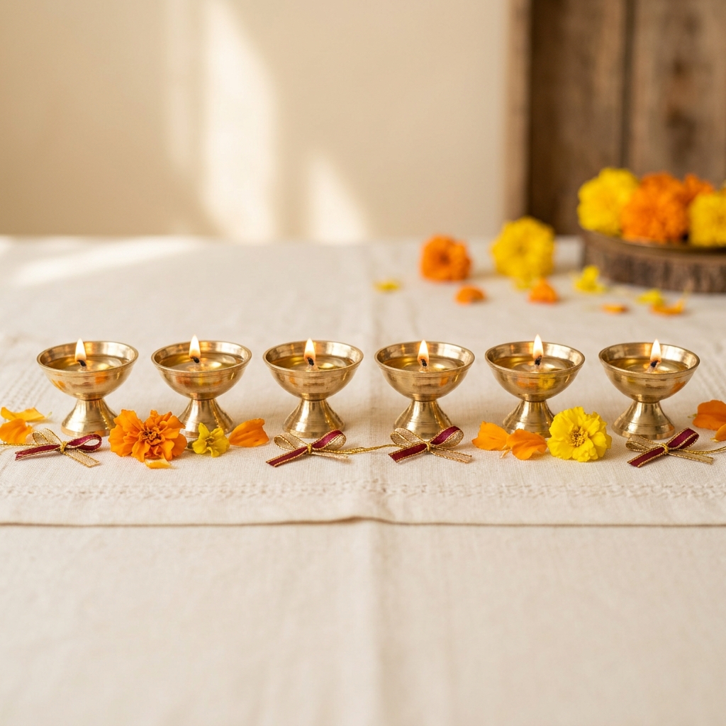 Brass Diya Return Favors (Set of 6)