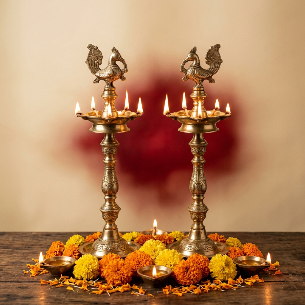 Brass Kuthu Vilakku Diya (Pair)