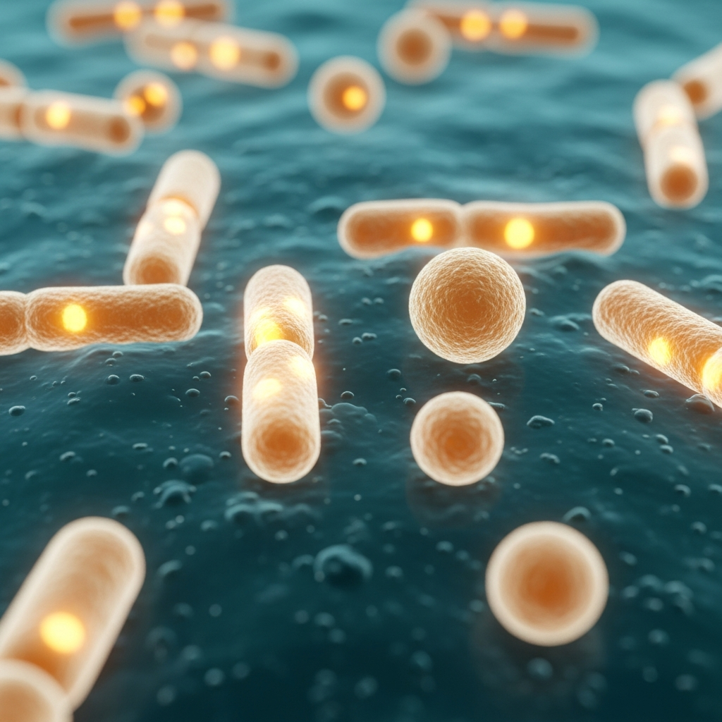 Microscope view of probiotic bacteria