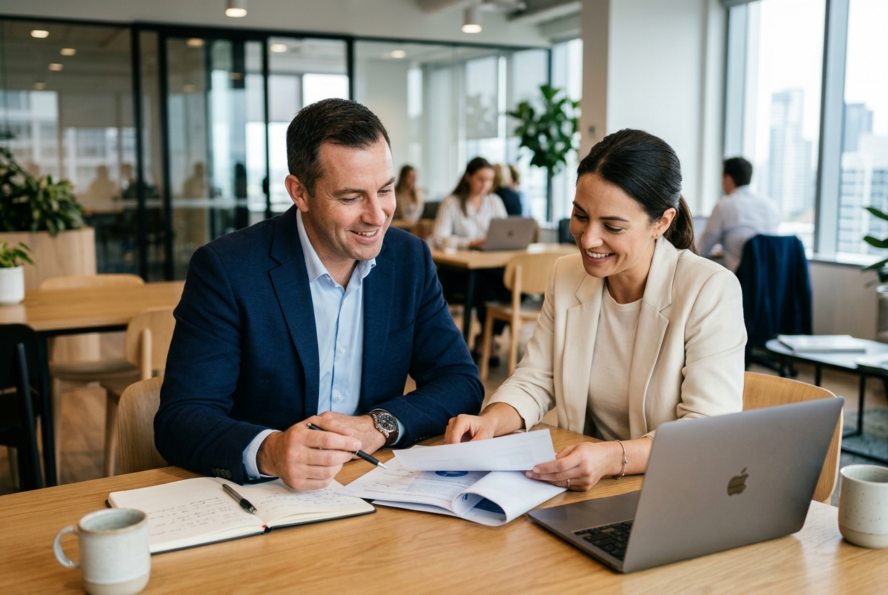 Independent insurance agent reviewing coverage options with a client at US Insurance Agency, serving Ohio and Pennsylvania