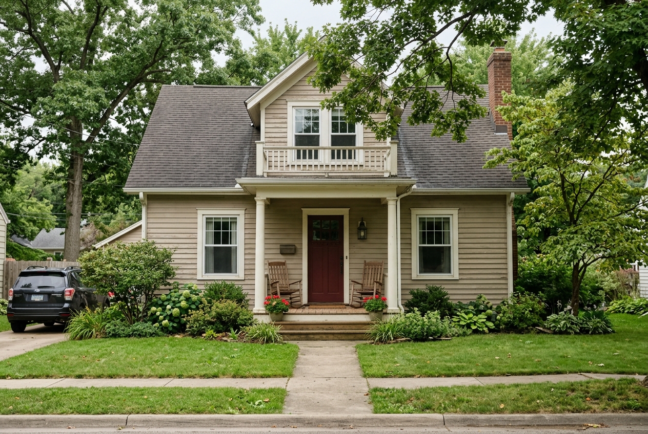 Older single-family home with covered porch