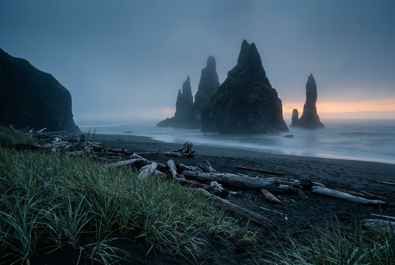 Coastal dawn on the Pacific shore