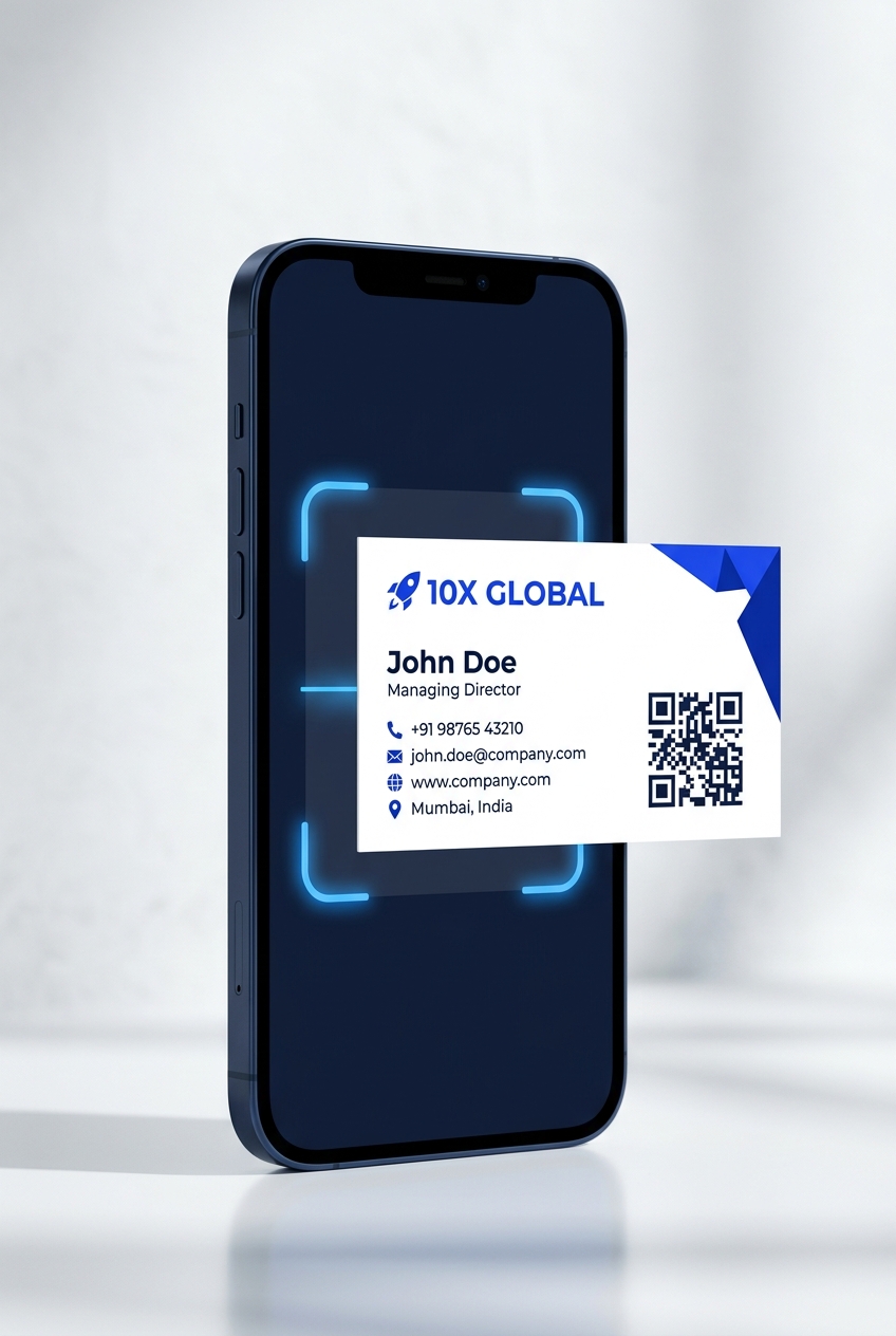 Scan your visiting card to register instantly