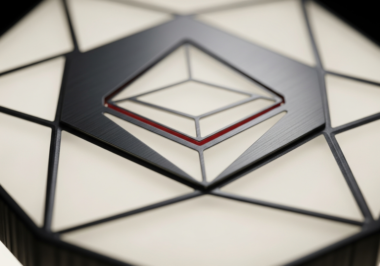 Abstract geometric frosted glass crypto coin