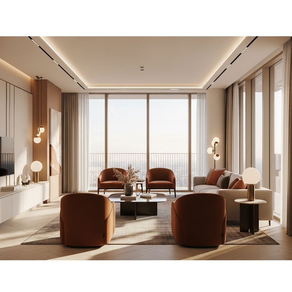 Intérieur immobilier neuf luxueux