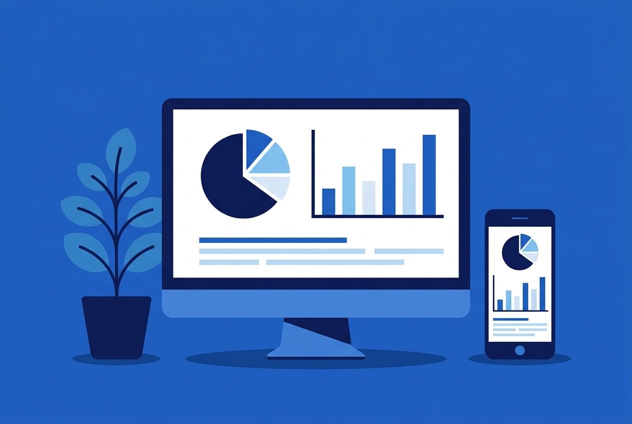 Gestionale su monitor e smartphone