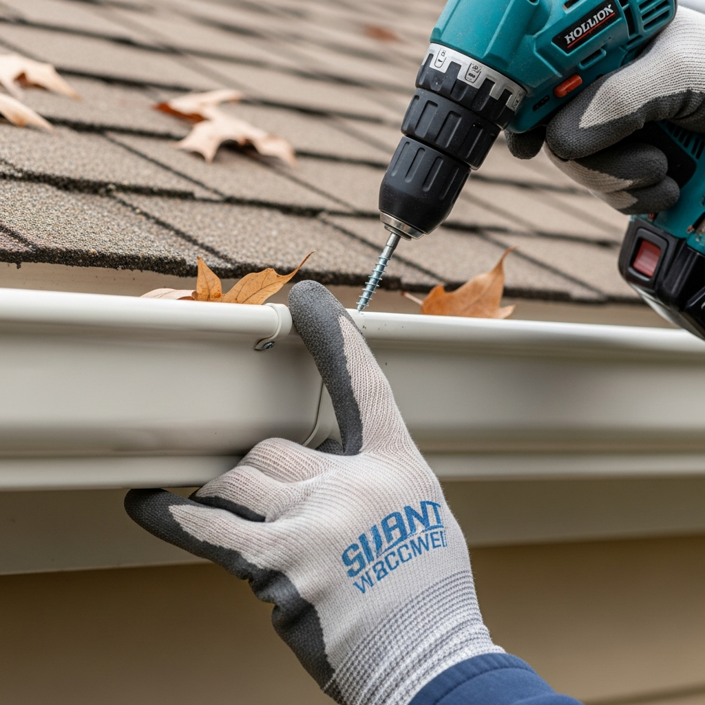 Gutters & Downspouts — Everstone Roofing jobsite, Wisconsin