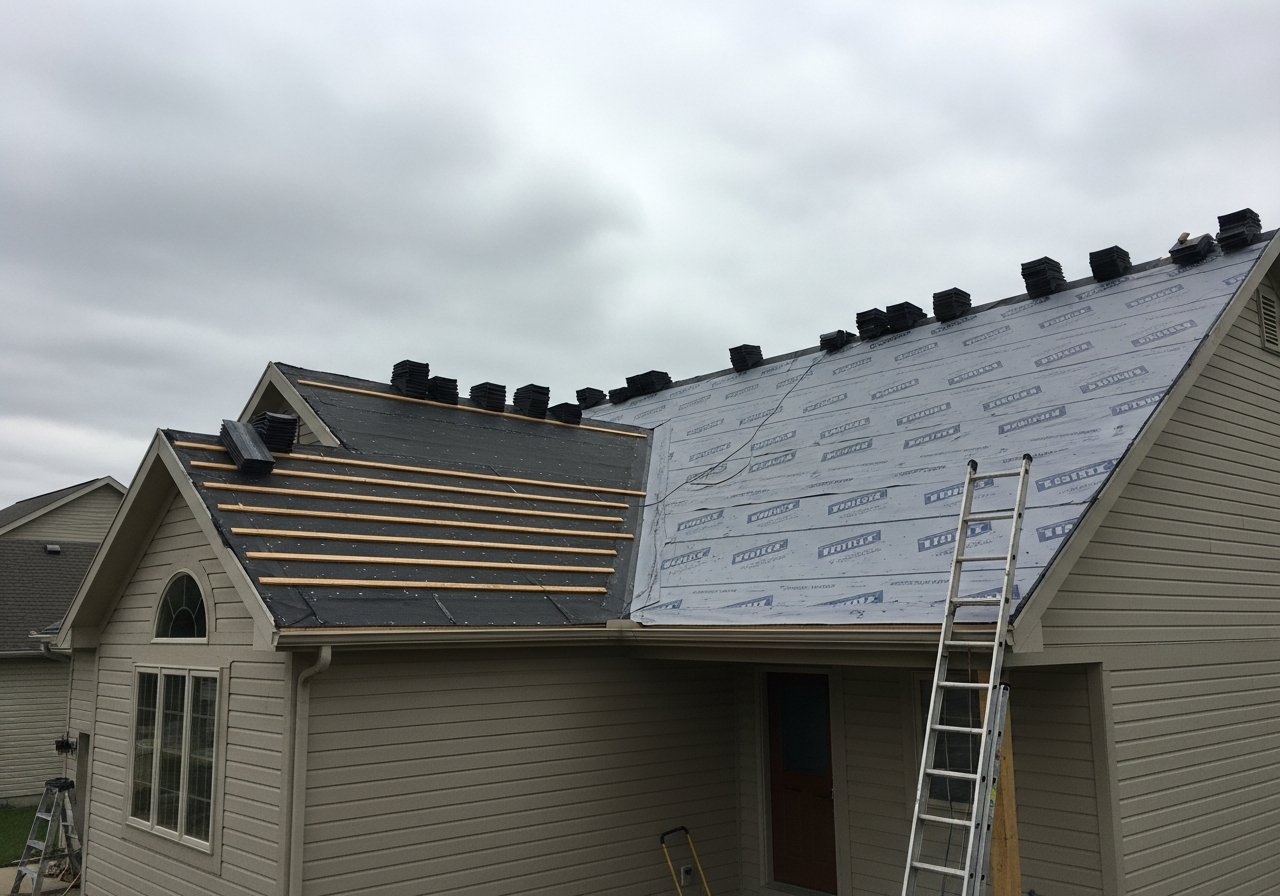Roof Replacement — Everstone Roofing jobsite, Wisconsin