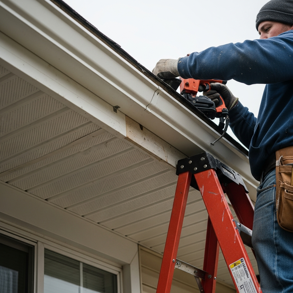 Soffit & Fascia — Everstone Roofing jobsite, Wisconsin