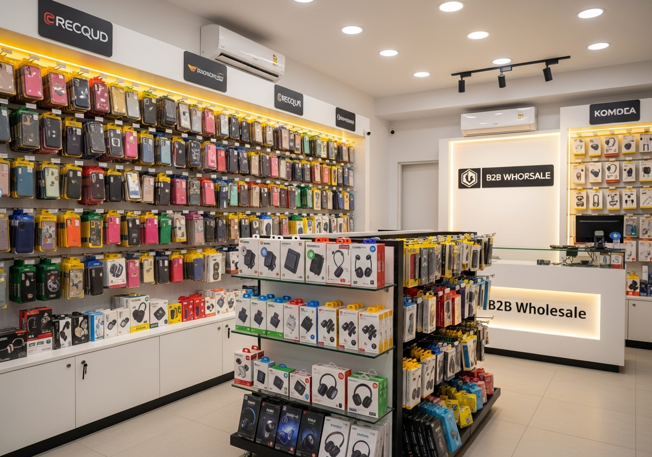 Indian mobile accessories retail shop wholesale shelves