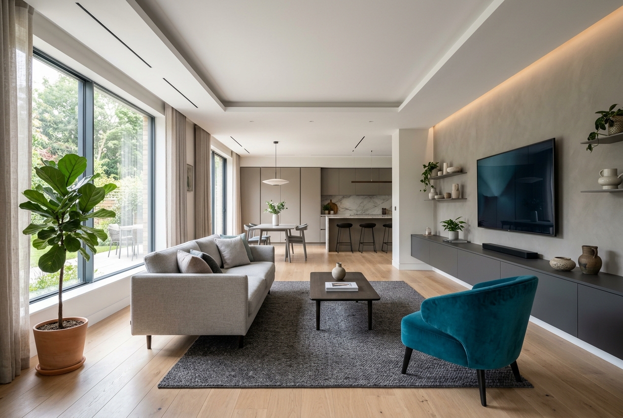 Modern style living room interior Chennai