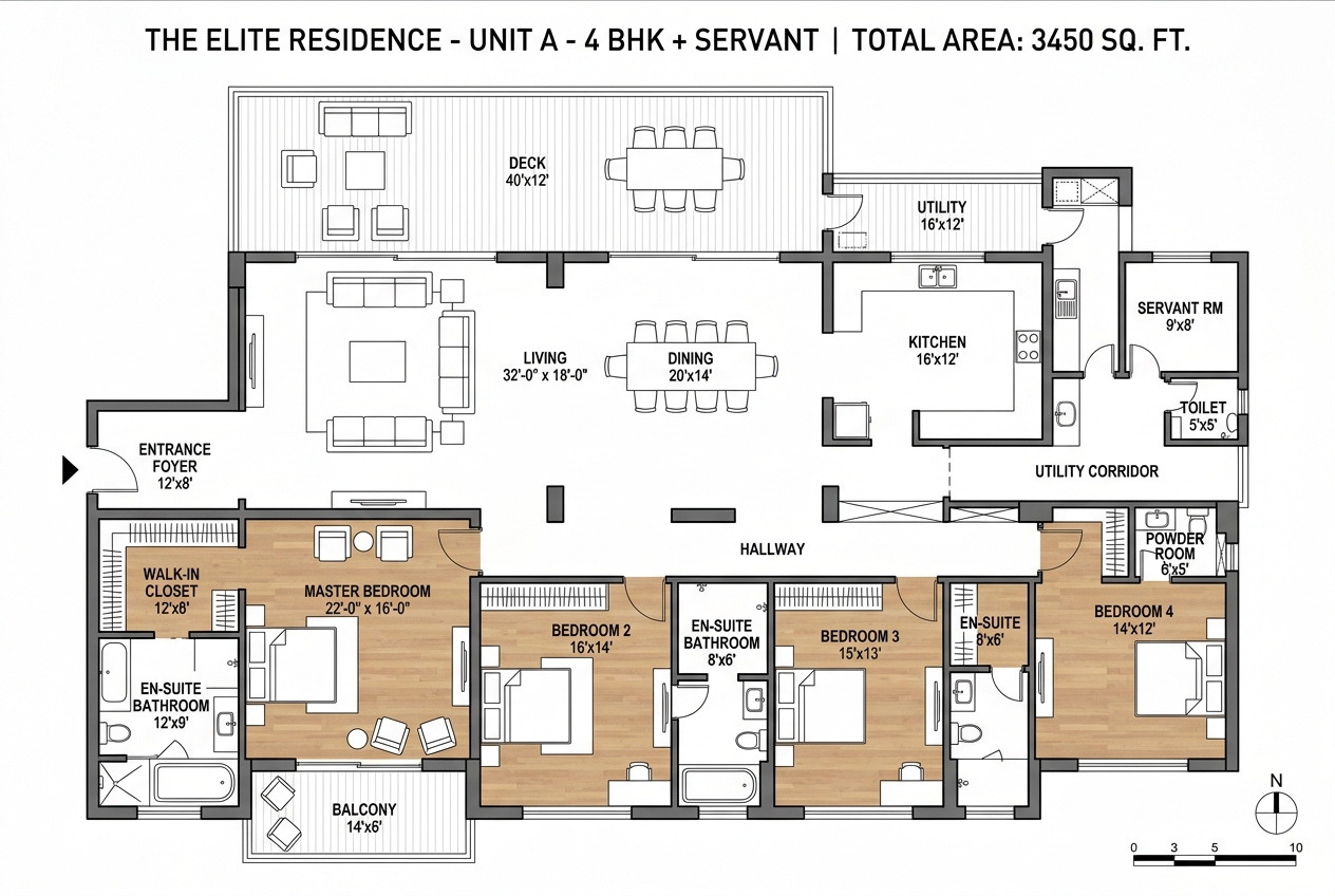 3 BHK + Study