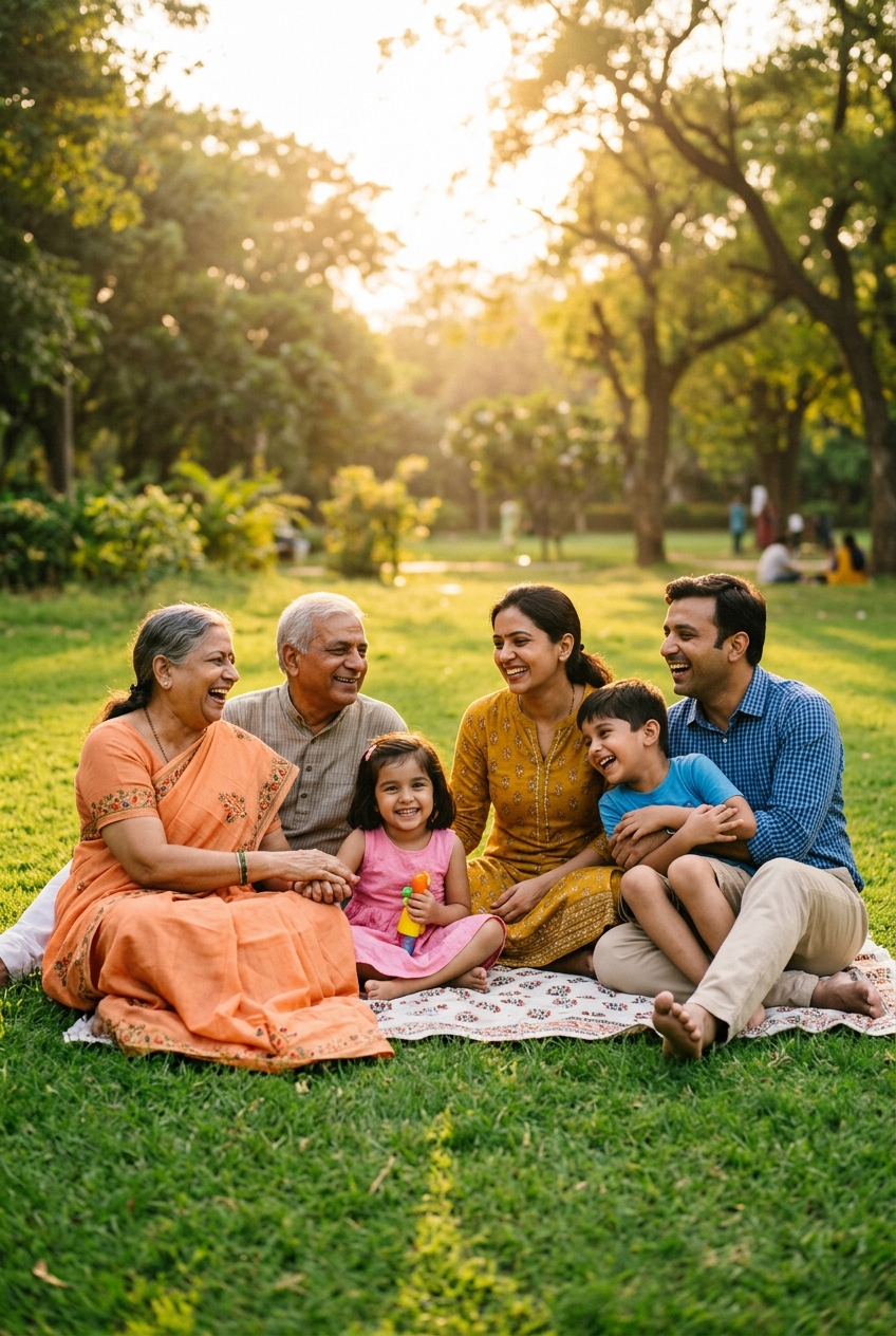 A family sharing memories together across generations