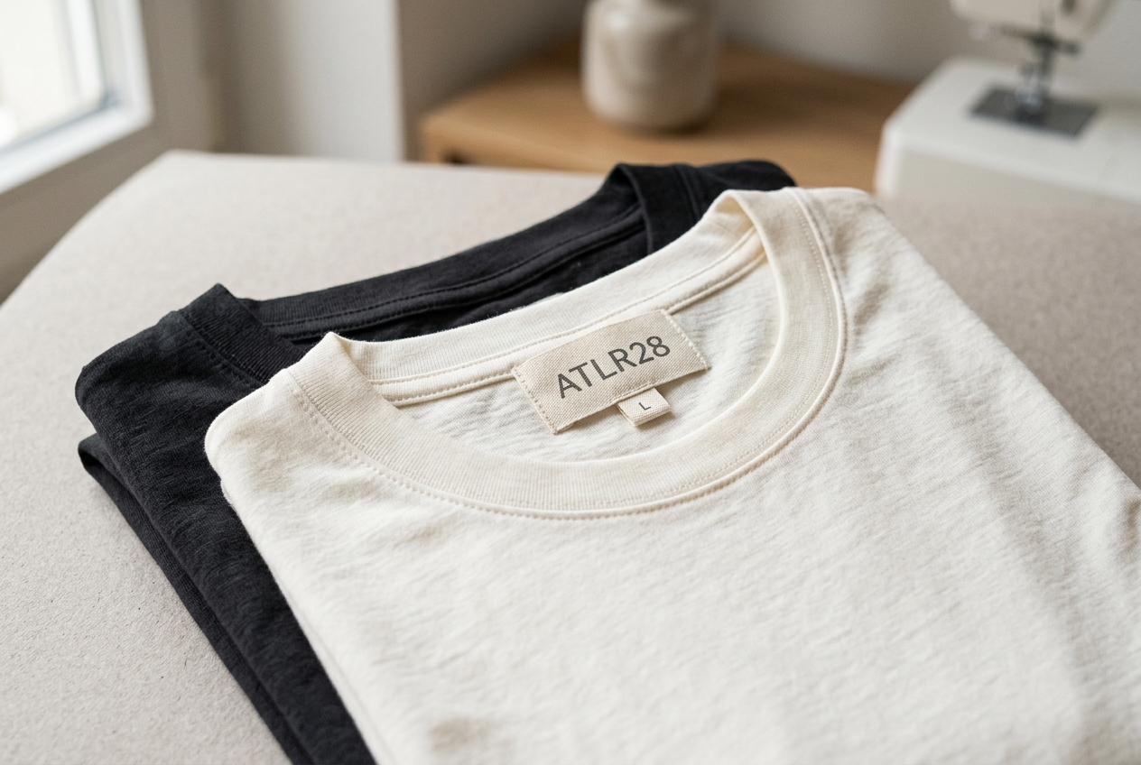 T-shirts ATLR28 pliés — atelier OBEYAA