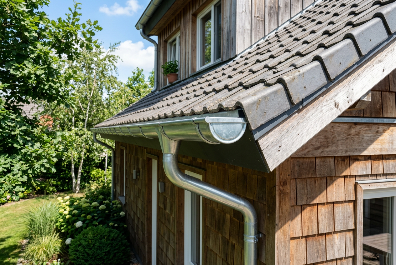 Remplacement de gouttières zinc - après
