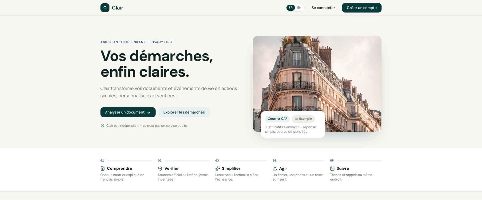 CLAIR—Intelligence for French Bureaucracy preview
