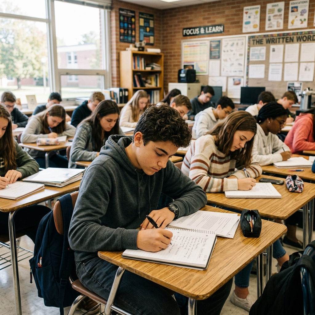 Students studying