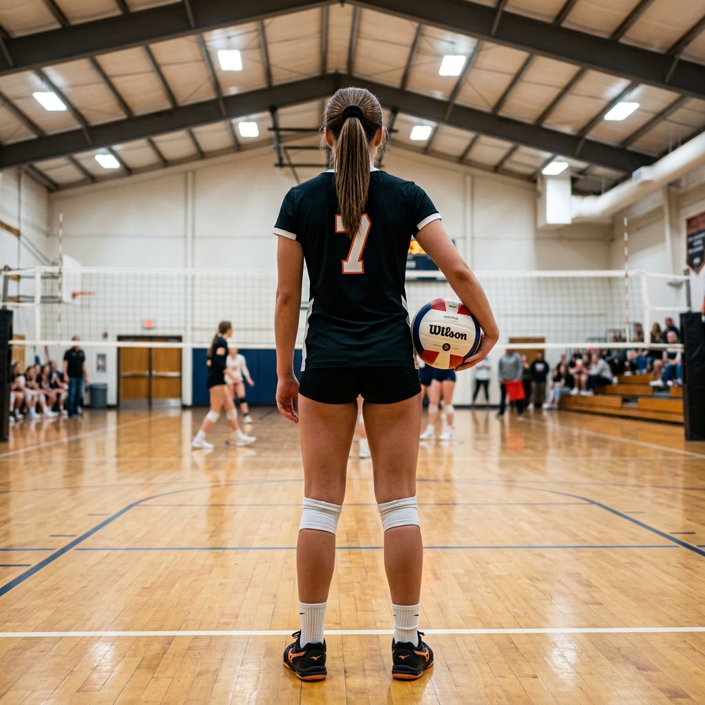 Young athlete on court