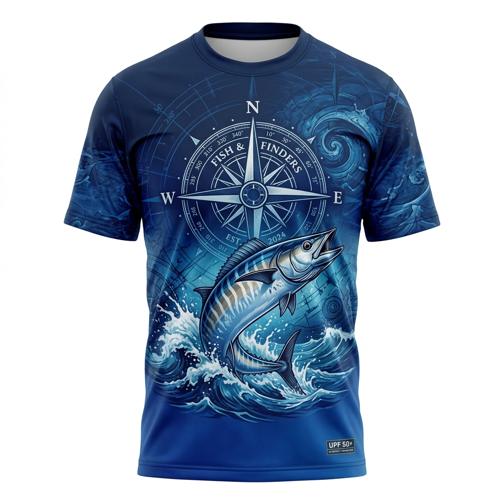 Wahoo Blue Short Sleeve Fishing Shirt