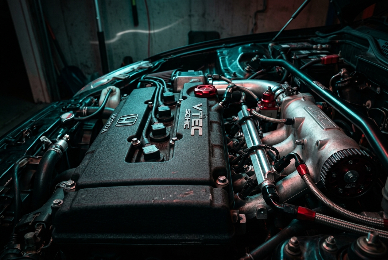 Honda D15B VTEC engine bay detail