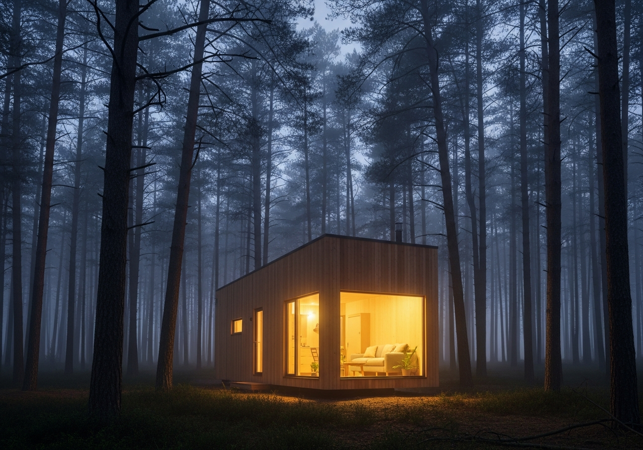 Minimodu tiny house in the forest