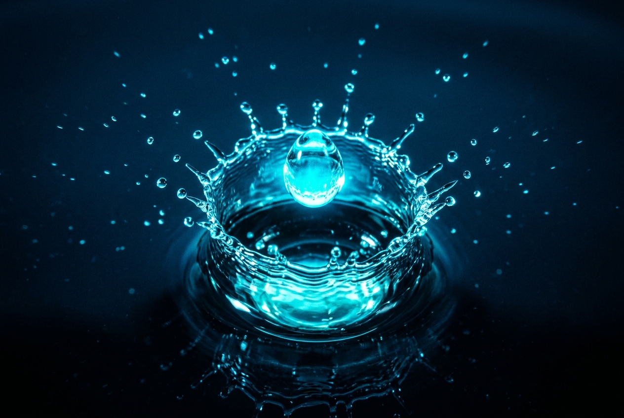 Water droplet crown splash