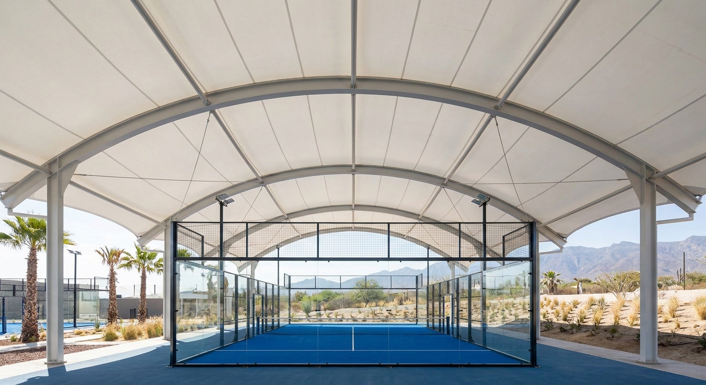 Cancha de Pádel - Proyecto Skycover de deportivo en Monterrey por Eclipse Cubiertas