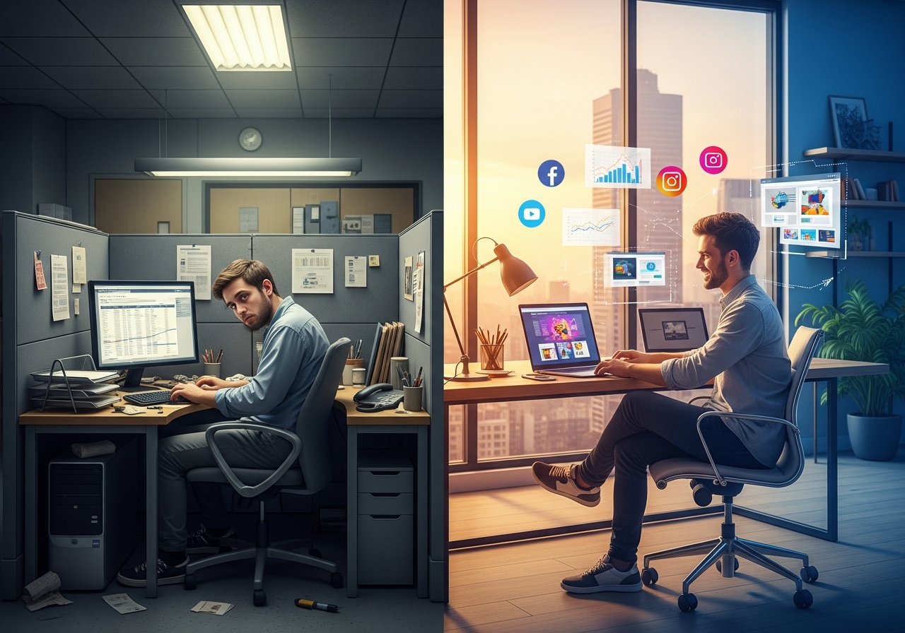 How to Transition from a 9–5 Job to Digital Marketing